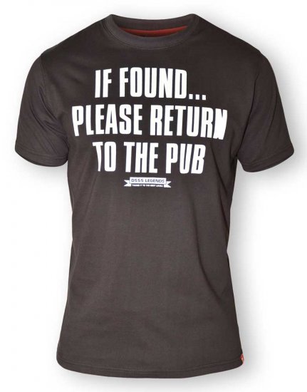 D555 SIMON 'Return To The Pub' Crew Neck T-Shirt Black - Koszulki - T-shirty meskie Duże Rozmiary - 2XL-14XL
