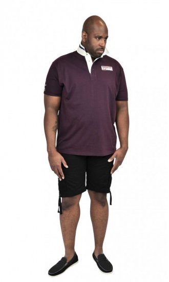D555 NASH Short Sleeve Rugby Shirt Burgundy - Koszulki polo - Koszulki Polo 2XL-8XL