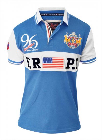 D555 ARYAN Florida Royal Racing Polo Blue/White - Koszulki polo - Koszulki Polo 2XL-8XL