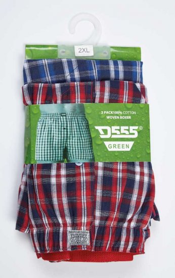 D555 PLAID Boxer Shorts Pack of Two - Bielizna & stroje kąpielowe - Bielizna & Stroje kąpielowe 2XL-8XL