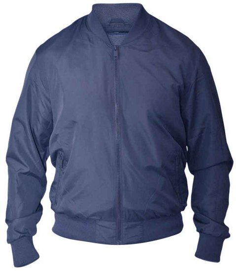 D555 JAMES Lined Bomber Jacket Navy - Kurtki Męskie Duże Rozmiary - Kurtki Duże rozmiary 2XL-8XL