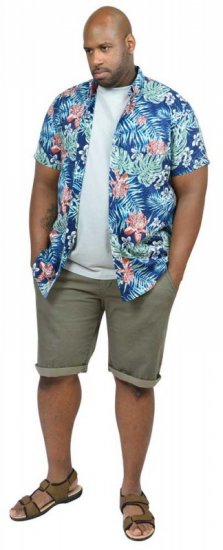 D555 ENRIQUE Short Sleeve Hawaiian Leaf Shirt & T-shirt Combo - Koszule - Koszule 2XL-10XL