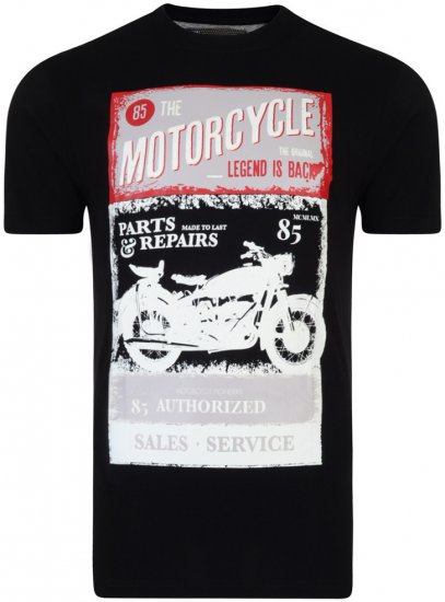 Kam Jeans Motorcycle Tee - Koszulki - T-shirty meskie Duże Rozmiary - 2XL-14XL