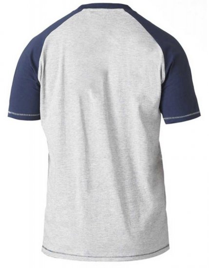 D555 HIRALDO T-Shirt Grey/Navy - Koszulki - T-shirty meskie Duże Rozmiary - 2XL-14XL