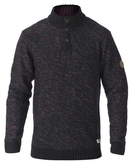 D555 MARSDEN Neck Sweater Black/Red - Bluzy & bluzy z kapturem - Bluzy & Bluzy z kapturem 2XL-12XL