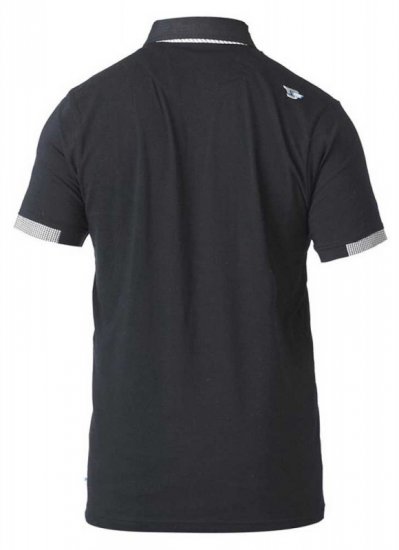 D555 SWANN Short Sleeve Stretch Polo Black - Koszulki polo - Koszulki Polo 2XL-8XL