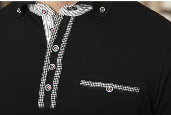 D555 SWANN Short Sleeve Stretch Polo Black - Koszulki polo - Koszulki Polo 2XL-8XL