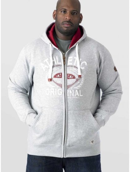 D555 Gabriel Athletic Zip Hoodie Grey - Bluzy & bluzy z kapturem - Bluzy & Bluzy z kapturem 2XL-12XL