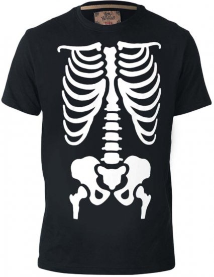D555 Scary Halloween Skeleton T-shirt Black - Koszulki - T-shirty meskie Duże Rozmiary - 2XL-14XL