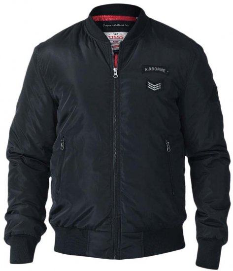 D555 Pedro Bomber Jacket Black - Kurtki Męskie Duże Rozmiary - Kurtki Duże rozmiary 2XL-8XL