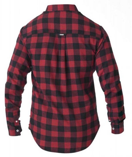 D555 Lawton LS Flannel Shirt Red - Koszule - Koszule 2XL-10XL