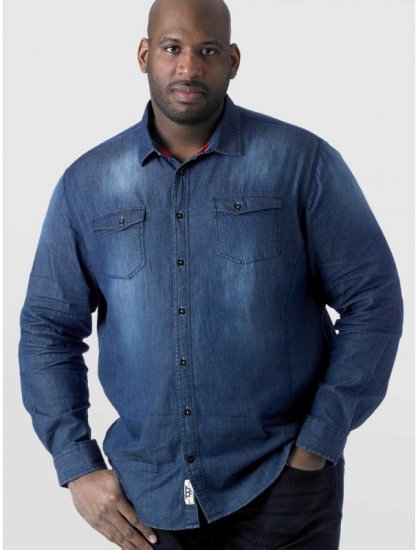 D555 Tobias LS Vintage Denim Shirt - Koszule - Koszule 2XL-10XL
