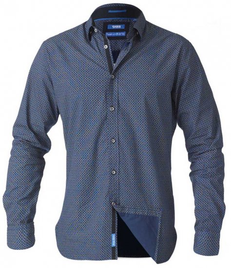 D555 Scott LS Printed Shirt Blue - Koszule - Koszule 2XL-10XL