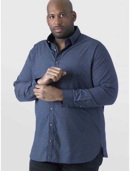 D555 Scott LS Printed Shirt Blue - Koszule - Koszule 2XL-10XL