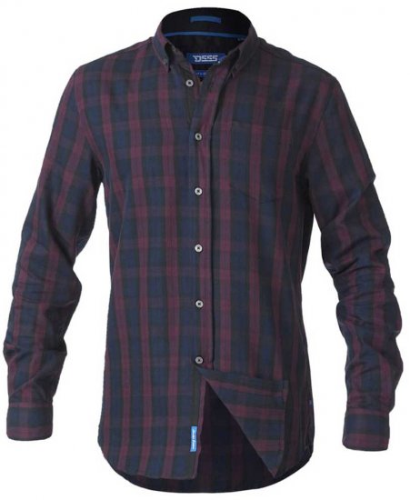 D555 Nixon LS Shirt Navy/Wine - Koszule - Koszule 2XL-10XL