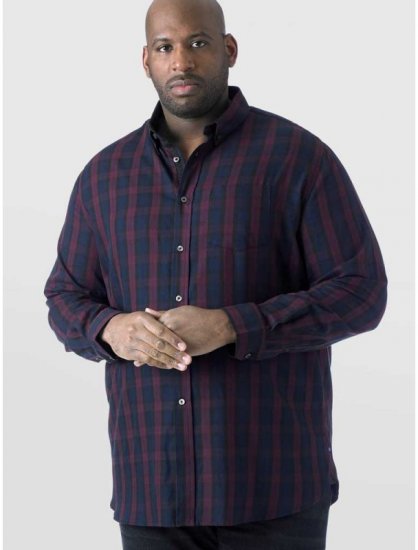 D555 Nixon LS Shirt Navy/Wine - Koszule - Koszule 2XL-10XL