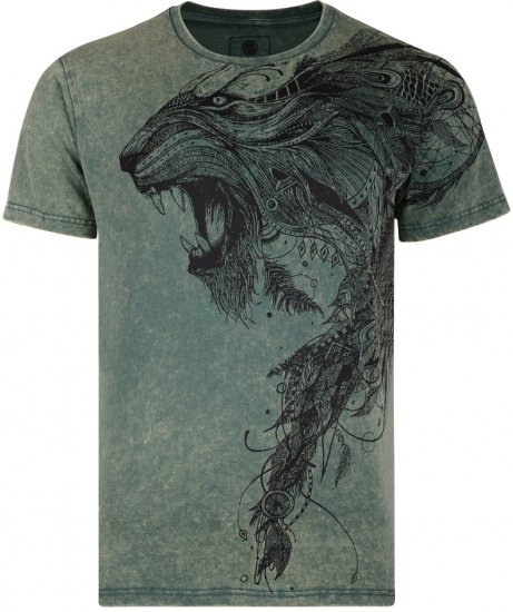 K.J. Lion Print T-shirt - Koszulki - T-shirty meskie Duże Rozmiary - 2XL-14XL