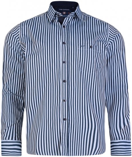 Kam Jeans 6139 Long Sleeve Shirt Navy - Koszule - Koszule 2XL-10XL