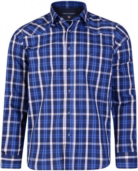 Kam Jeans 6143 Long Sleeve Shirt Navy - Koszule - Koszule 2XL-10XL