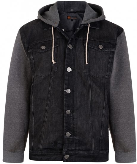 Kam Jeans Conte Denim Jacket Black - Kurtki Męskie Duże Rozmiary - Kurtki Duże rozmiary 2XL-8XL