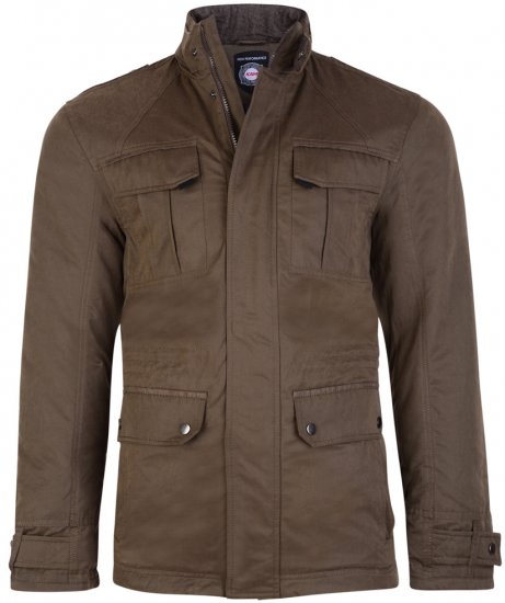 Kam Jeans 70 Suede Finish Coat Dark Olive - Kurtki Męskie Duże Rozmiary - Kurtki Duże rozmiary 2XL-8XL