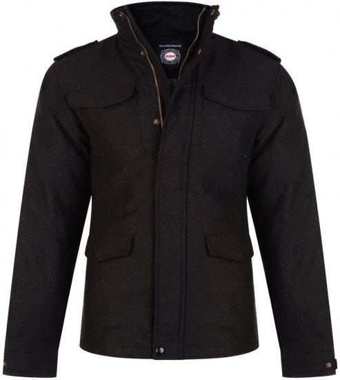 Kam Jeans 69 Moleskin Padded Coat Charcoal - Kurtki Męskie Duże Rozmiary - Kurtki Duże rozmiary 2XL-8XL