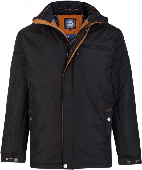 Kam Jeans 65 Padded Jacket Black - Kurtki Męskie Duże Rozmiary - Kurtki Duże rozmiary 2XL-8XL