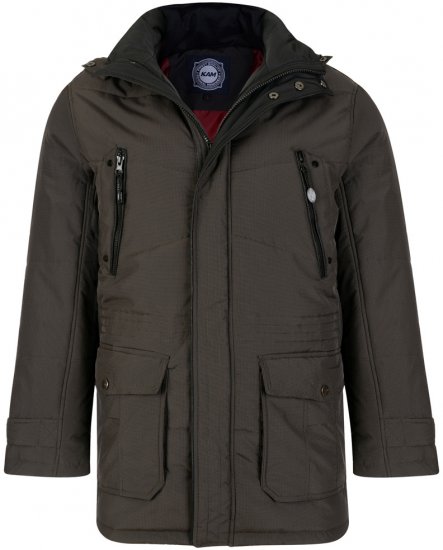 Kam Jeans 68 Long Padded Coat Dark - Kurtki Męskie Duże Rozmiary - Kurtki Duże rozmiary 2XL-8XL