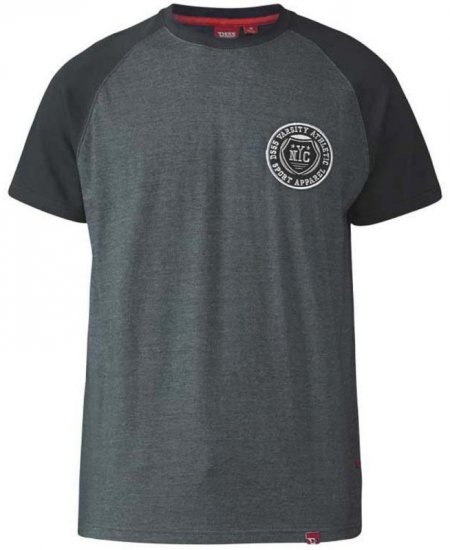 D555 Spencer T-shirt Charcoal - Koszulki - T-shirty meskie Duże Rozmiary - 2XL-14XL