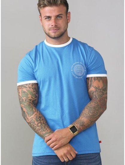 D555 Otis T-shirt Blue - Koszulki - T-shirty meskie Duże Rozmiary - 2XL-14XL