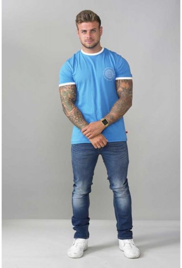 D555 Otis T-shirt Blue - Koszulki - T-shirty meskie Duże Rozmiary - 2XL-14XL