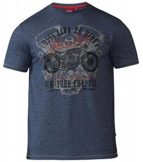 D555 Bradley T-shirt Blue - Koszulki - T-shirty meskie Duże Rozmiary - 2XL-14XL