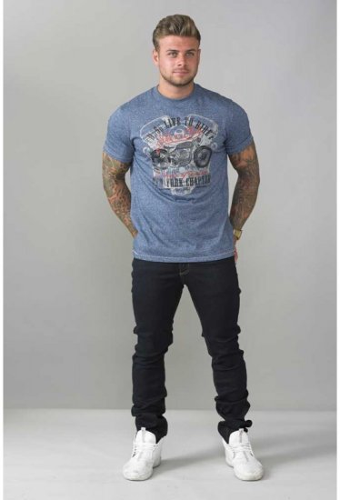 D555 Bradley T-shirt Blue - Koszulki - T-shirty meskie Duże Rozmiary - 2XL-14XL
