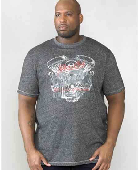 D555 Bradley T-shirt Charcoal - Koszulki - T-shirty meskie Duże Rozmiary - 2XL-14XL