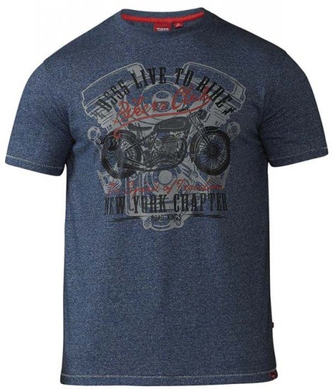 D555 Bradley T-shirt Blue - Koszulki - T-shirty meskie Duże Rozmiary - 2XL-14XL