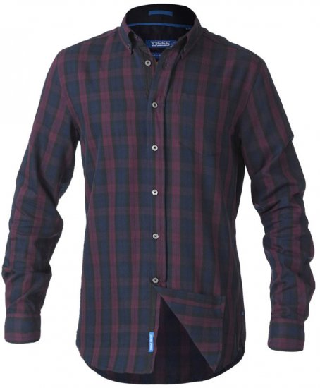 D555 Nixon LS Shirt Navy/Wine - Koszule - Koszule 2XL-10XL