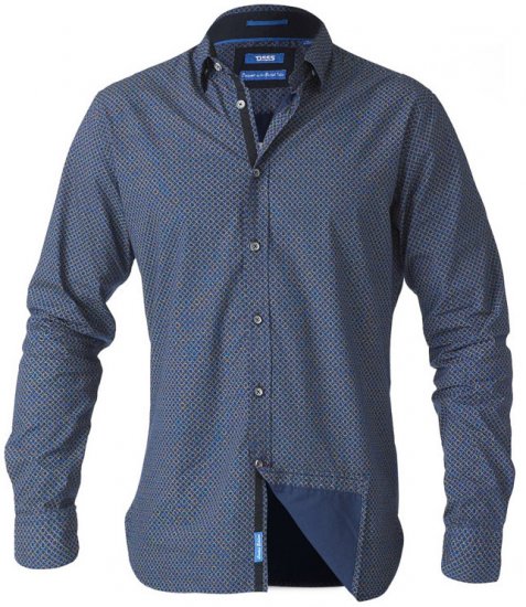 D555 Scott LS Printed Shirt Blue - Koszule - Koszule 2XL-10XL