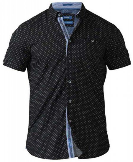 D555 Ollie Short Sleeve Shirt Black - Koszule - Koszule 2XL-10XL