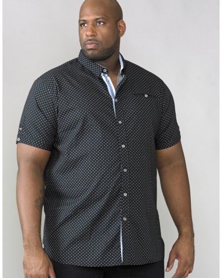 D555 Ollie Short Sleeve Shirt Black - Koszule - Koszule 2XL-10XL