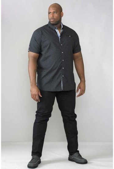 D555 Ollie Short Sleeve Shirt Black - Koszule - Koszule 2XL-10XL