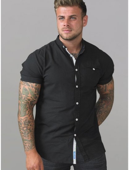 D555 Dwight Short Sleeve Shirt Black - Koszule - Koszule 2XL-10XL