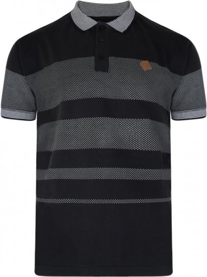 Kam Jeans 5222 Stripe and Dot Polo Black - Koszulki polo - Koszulki Polo 2XL-8XL
