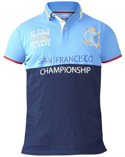 D555 Ernest Polo Blue & Navy - Koszulki polo - Koszulki Polo 2XL-8XL