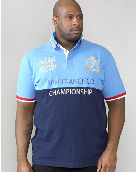 D555 Ernest Polo Blue & Navy - Koszulki polo - Koszulki Polo 2XL-8XL
