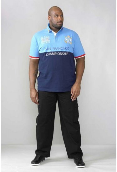 D555 Ernest Polo Blue & Navy - Koszulki polo - Koszulki Polo 2XL-8XL