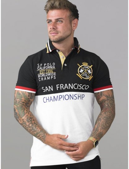 D555 Ernest Polo Black & White - Koszulki polo - Koszulki Polo 2XL-8XL
