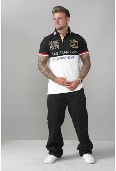 D555 Ernest Polo Black & White - Koszulki polo - Koszulki Polo 2XL-8XL