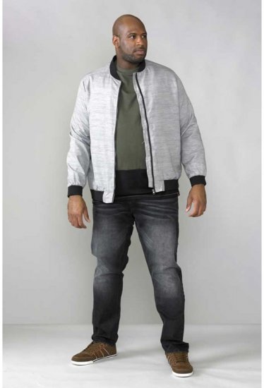 D555 Lou Bomber Jacket Grey - Kurtki Męskie Duże Rozmiary - Kurtki Duże rozmiary 2XL-8XL