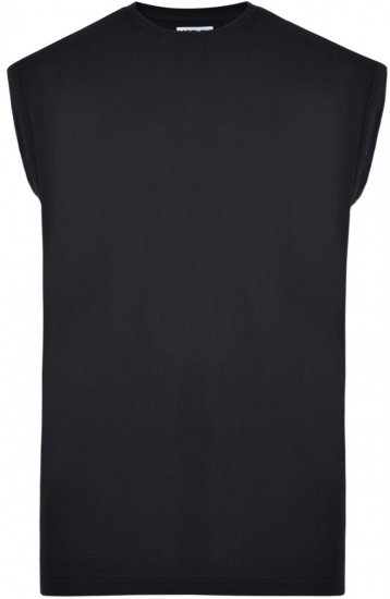 Motley Denim Sleeveless T-shirt Black - Koszulki - T-shirty meskie Duże Rozmiary - 2XL-14XL