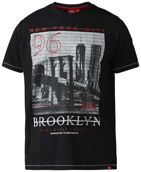 D555 Cain T-shirt Black - Koszulki - T-shirty meskie Duże Rozmiary - 2XL-14XL